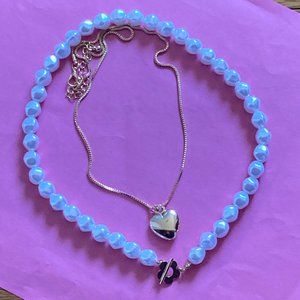 Pearl necklace & Gold Locket set